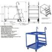 Stock Picker cart with 2 shelves, size 28 X 40 with molded rubber casters. , part #: SPS2-2840 Drawing