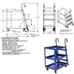 Stock Picker cart with 3 shelves, size 22 X 36 with molded rubber casters. , part #: SPS3-2236 Drawing