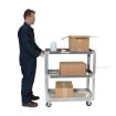 Aluminum Service Cart W/ Three 22X36 Shelves for industrial use or factories great for food industry. - Model #: SCA3-2236 Illustration