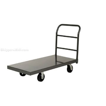 "Steel Platform Truck with 6"x2" Rubber Casters. Deck size is: 24"x48" and has a 2000 lb. capacity. 6"X2" rubber wheels. Part #: ECSPT-2448 Steel Platform Truck with 6x2" Rubber Casters. Deck size is: 24"x48" and has a 2000 lb. capacity. 6"X2" rubber wheels. Part #: ECSPT-2448
