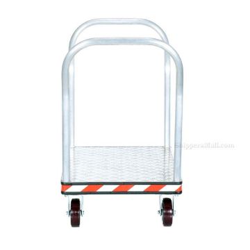 Heavy Duty Aluminum Treadplate Platform Truck with Double Handles, Measures 24X36. Double handle. Part #: ATP-C-2436-2HDL front Heavy Duty Aluminum Treadplate Platform Truck with Double Handles, Measures 24X36. Double handle. Part #: ATP-C-2436-2HDL front