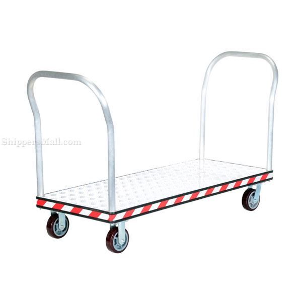 HD Aluminum Treadplate Platform Truck with Double Handles, Measures 24X60.Part #: ATP-C-2460-2HDL