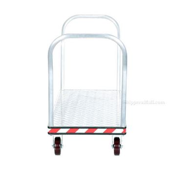 Heavy Duty Aluminum Treadplate Platform Truck with Double Handles, Measures 24X60.  Part #: ATP-C-2460-2HDL Front HD Aluminum Treadplate Platform Truck with Double Handles, Measures 24X60.Part #: ATP-C-2460-2HDL