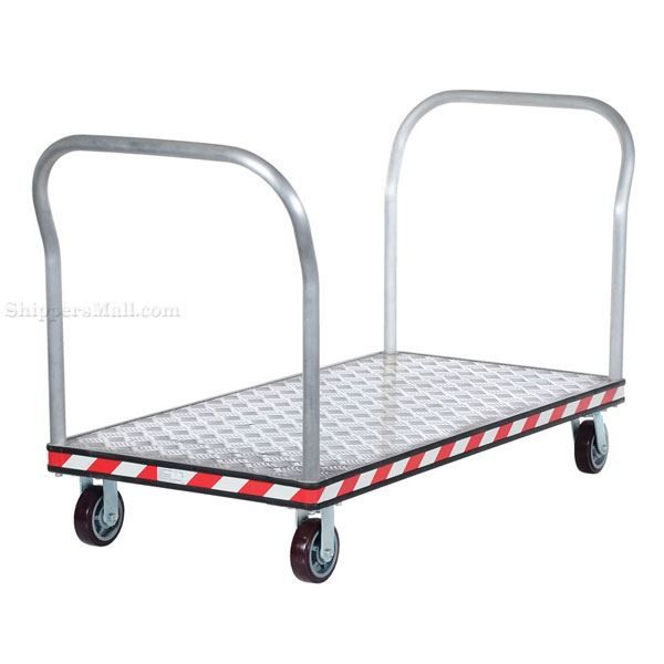 Heavy Duty Aluminum Treadplate Platform Truck with measures 30X60. Double handle. Part #: ATP-C-3060-2HDL