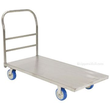 Stainless Steel Platform Truck with poly on poly casters. 24X48  SSPT-2448 Stainless Steel Platform Truck with poly on poly casters. 24X48Part #: SSPT-2448
