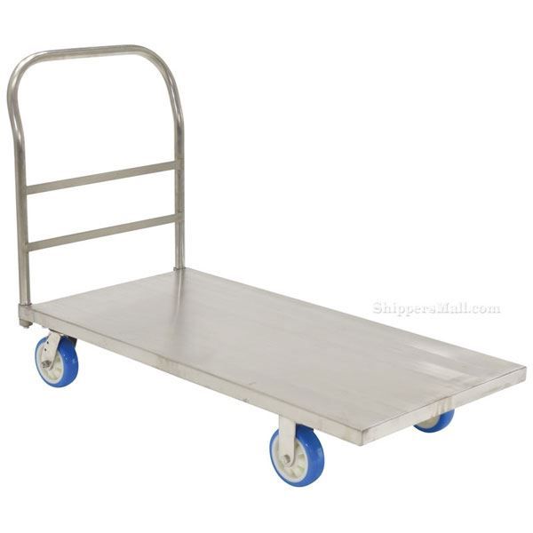 Stainless Steel Platform Truck with poly on poly casters. 24X48Part #: SSPT-2448