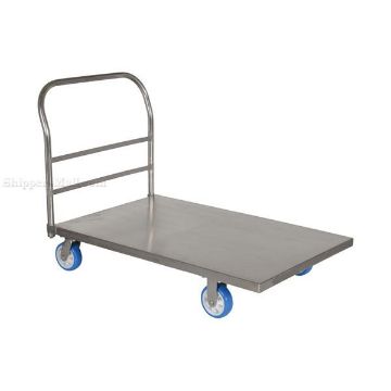 Stainless Steel Platform Truck with poly on poly casters. 30X48 Part #: SSPT-3048 Stainless Steel Platform Truck with poly on poly casters. 30X48