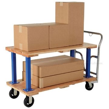 Double Deck Hardwood Platform Cart with a 1600 lb. capacity. Deck size; 24X48Part #: VHPT/D-2448 illustration Double Deck Hardwood platform utility Cart with a 1600 lb. capacity. Deck size; 24X48 Part #: VHPT/D-2448 illustration