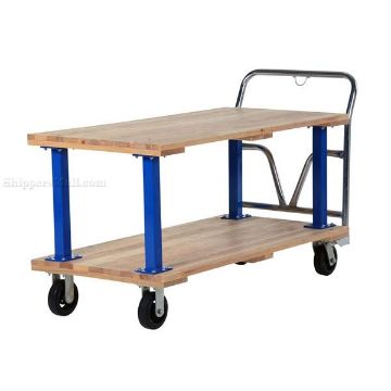 Double Deck Hardwood Platform Cart with a 1600 lb. capacity. Deck size; 27X54  Double Deck Hardwood Platform Cart with a 1600 lb. capacity. Deck size; 27X54 Part #: VHPT/D-2754
