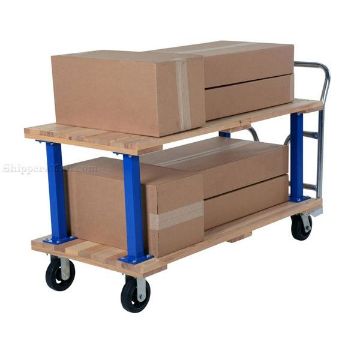 Double Deck Hardwood Platform Truck with a 1600 lb. capacity. Deck size; 27X54   Double Deck Hardwood Platform Truck with a 1600 lb. capacity. Deck size; 27X54
