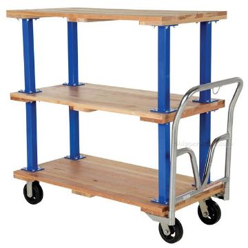 Triple Deck Hardwood Platform Cart 24X48 Side Triple Deck Hardwood Platform Cart with a 1600 lb. capacity. Deck size; 24X48 Part #: VHPT/TD-2448 Side