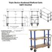 Triple Deck Hardwood Platform Cart with a 1600 lb. capacity. Deck size; 27X54Part #: VHPT/TD-2754 Drawing