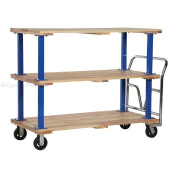 Triple Deck Hardwood Platform Cart 30X60 Triple Deck Hardwood Platform Cart with a 1600 lb. capacity. Deck size; 30X60, Part #: VHPT/TD-3060