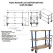 Triple Deck Hardwood Platform Cart with a 1600 lb. capacity. Deck size; 30X60, Part #: VHPT/TD-3060 Drawing