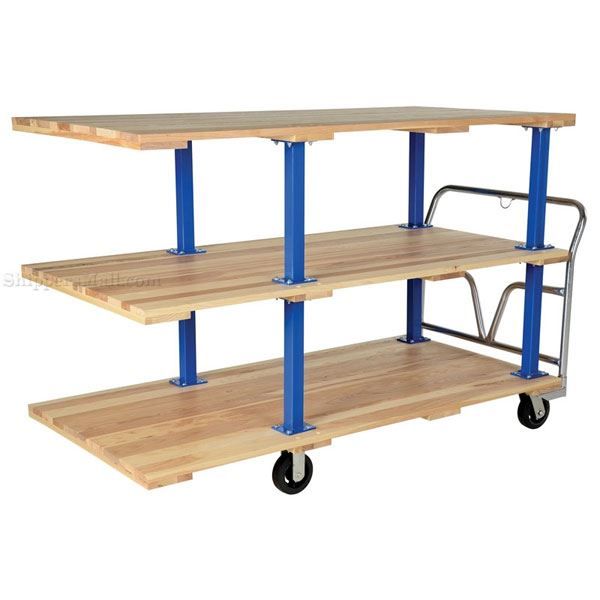 Triple Deck Hardwood Platform Cart with a 1600 lb. capacity. Deck size; 36X72, Part #: VHPT/TD-3672
