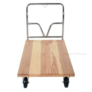 Hardwood platform truck with a hardwood deck. Has a 1600 lb. capacity.  Part #: VHPT-3060 front Hardwood Platform Truck 30Wx60L - front