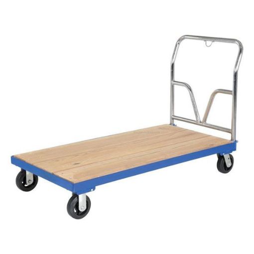 Hardwood platform dolly with steel frame. Mold on Rubber casters.Part #: VHPT/S-3672
