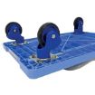 Plastic platform truck with double shelves, Single Handle, and foot brake.  TRP-1824-2-FB
