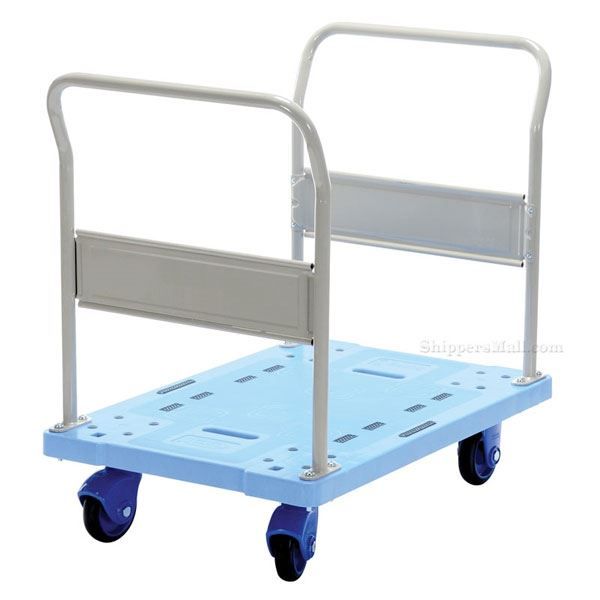Plastic Platform Truck Dual Handles & Foot Brake, 024"W X 29"L Part #: TRP-2429-DH-FB
