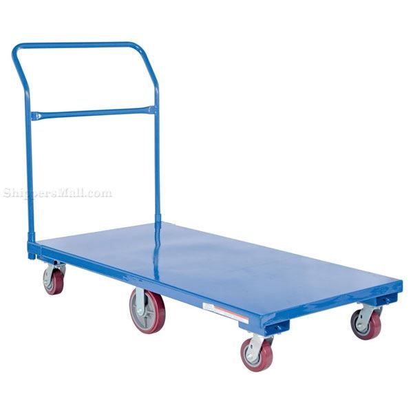HD Flat Bed Platform Truck, Polyurethane Casters. Capacity: 2000 lbs. Deck Size (WXLXH) 30" x 60" x 11-3/4"Part #: FLAT-C