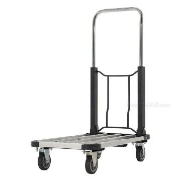 Fold-Up Aluminum Platform Truck 28X16X9. Capacity: 300 lb. Caster type: Hard Rubber. Part #: FAPT-1628 Telescoping Alum. Platform Truck 28X16X9