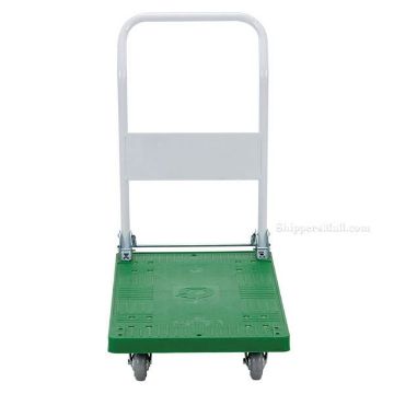 Plastic Platform Trucks with Fold Down Handle. Deck size: 18X30 Part #: FPT-1830  Plastic Platform Truck with fold down handle - 18"W X 30"L