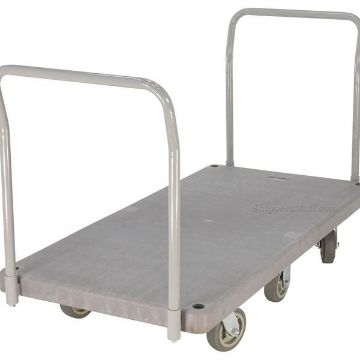 Heavy Duty Plastic Platform Truck with 2 Handles 3000 lb. capacity . Deck Height: 9-3/8". - Part #: PPT-3-62 HD Plastic Platform Truck 2 Handles 3K. 30X60 in.