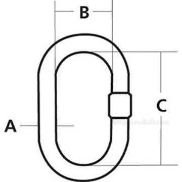 Peerless Oblong Master Links - Drawing Peerless Oblong Master Links, Chain Rigging Component, blue powder coat