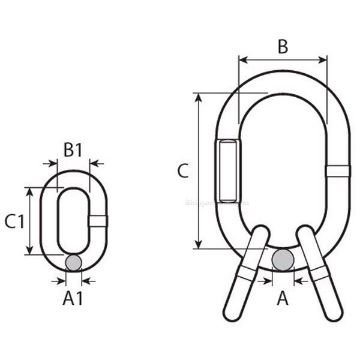 Peerless Alloy Sub-Assembly, Chain Rigging Component, drawing Peerless Alloy Sub-Assembly lifting chain component. drawing