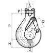 Grade 100 Clevis Sling Hook w/Latch (Grade 100), Chain Rigging Component,