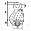 Peer-Lift Eye Cradle Grab Hook (Grade 80), Chain Rigging Component, drawing