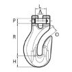 Grade 100 Clevis Shortening Grab Hook V10 Chain Rigging grab hook,drawing
