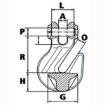 Clevis Cradle Grab Hook (Grade 80), from Peer-Lift Chain Rigging Component drawing