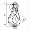 Peer-Lift Eye Self-Locking Hook (Grade 80), Chain Rigging Component, drawing