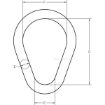 Peerless Alloy Pear Shape Master Links, Chain Rigging Component, Drawing