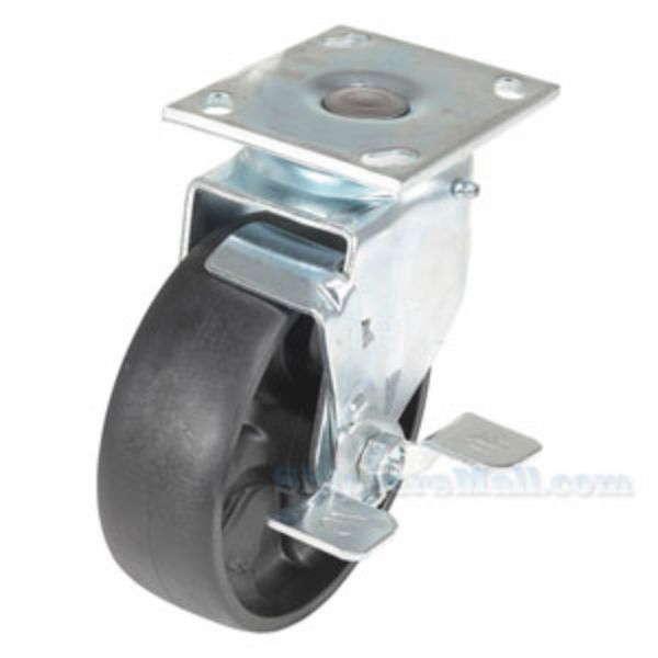 6X2 Glass Filled Nylon Light Duty, swivel caster with brake