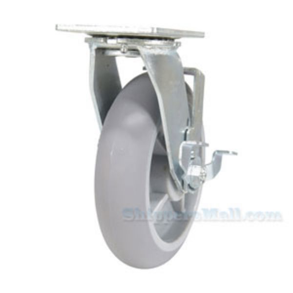 8X2 Polyolefin Swivel with Brake Caster Model: CST-F34-8X2DK-SWB