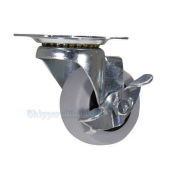 Industrial Caster, 2x4/5 thermoplastic rubber swivel with brake, Model; CST-B23-2X1TPR-SWB