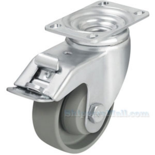 Industrial Caster, 5x1-9/16 nylon, swivel with total brake, Model; CST-AL-5X2NY-SWTB