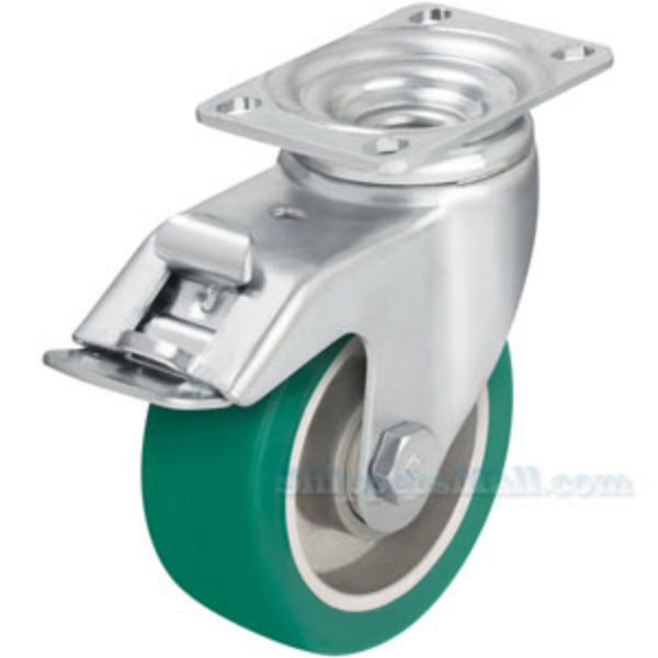 German made Caster, 4x1-9/16 polyurethane ,swivel with total brake, Model; CST-AL-4X2SO-SWTB