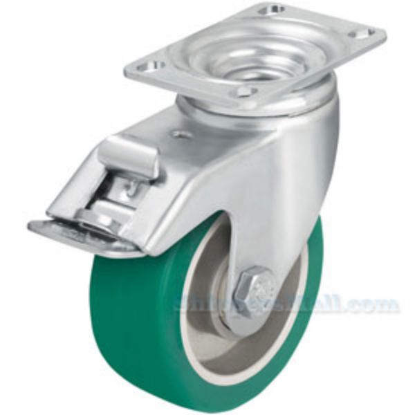 German made Caster, 5x1-9/16 polyurethane , swivel with total brake, Model; CST-AL-5X2SO-SWTB