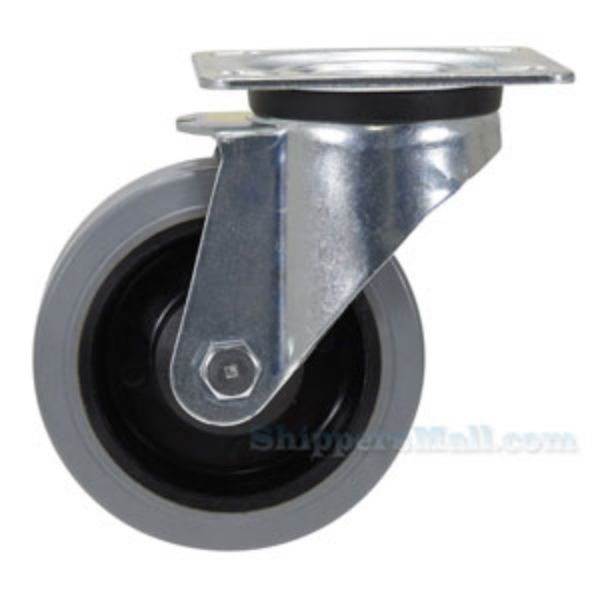 German made Caster, 5x1-9/16 rubber, swivel, Model; CST-ALK-5X2SR-S