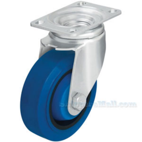 German Made Industrial Caster, 4x1-3/8 solid rubber, swivel, Model; CST-AL-4X1SR-S