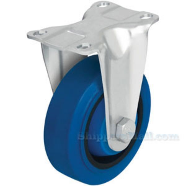 German made Industrial Caster, 4x1-1/4 solid rubber, rigid, Model; CST-AL-4X1SR-R