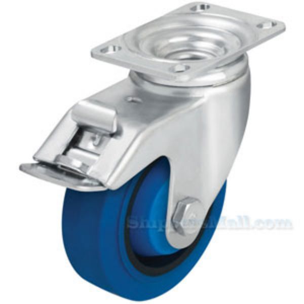 German made Industrial Caster, 4x1-3/8solid rubber,swivel with total brake, Model; CST-AL-4X1SR-SWTB