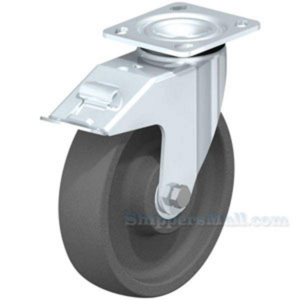 Industrial Caster, 8x2 nylon, swivel with total brake, Model; CST-ALEH-8X2NY-SWTB