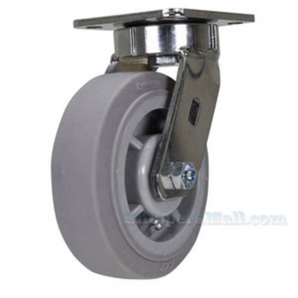 Industrial Caster, 8 x 2 duratek thermoplastic rubber swivel, Model; CST-FC47-8X2DK-S