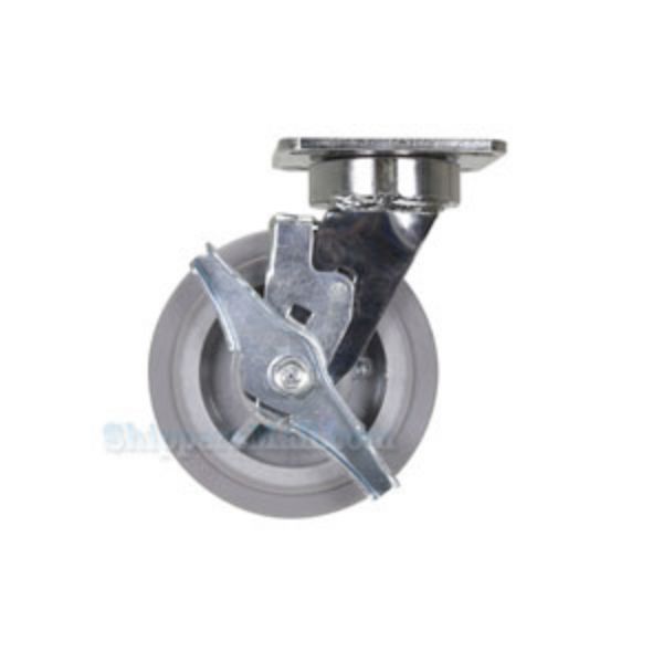 Industrial Caster, 6 x 2 duratek thermoplastic rubber swivel with brake, Model; CST-FC47-6X2DK-SWB