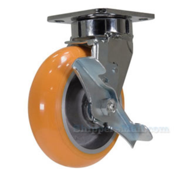 Industrial Caster, 6 x 2 sirius polyurethane swivel with brake, Model; CST-FC47-6X2SI-SWB