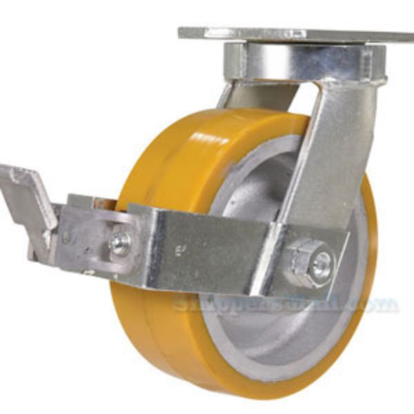 Industrial Caster, 8x3 polyurethane swivel with brake, Model; CST-APKING-8X3PU-SWB